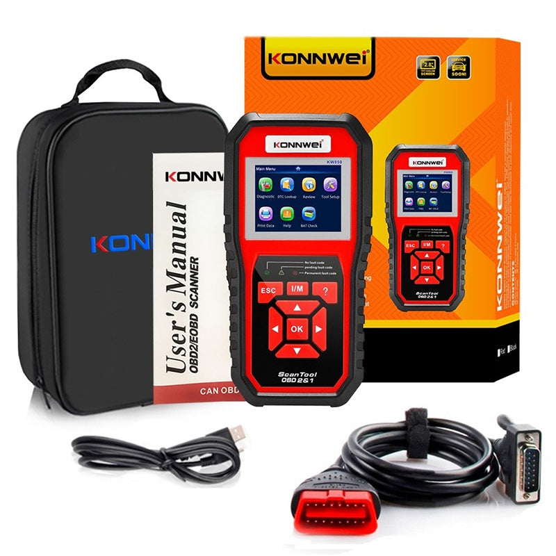 Tester diagnoză auto OBD2 multimarca pentru motor, ABS și transmisie Konnwei KW850