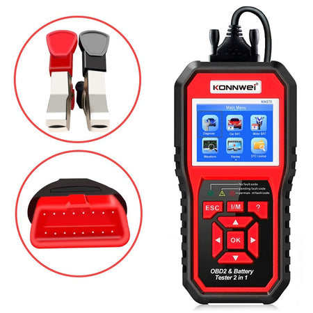 Scaner diagnostic auto OBD2 cu 10 moduri și citire VIN Konnwei KW870
