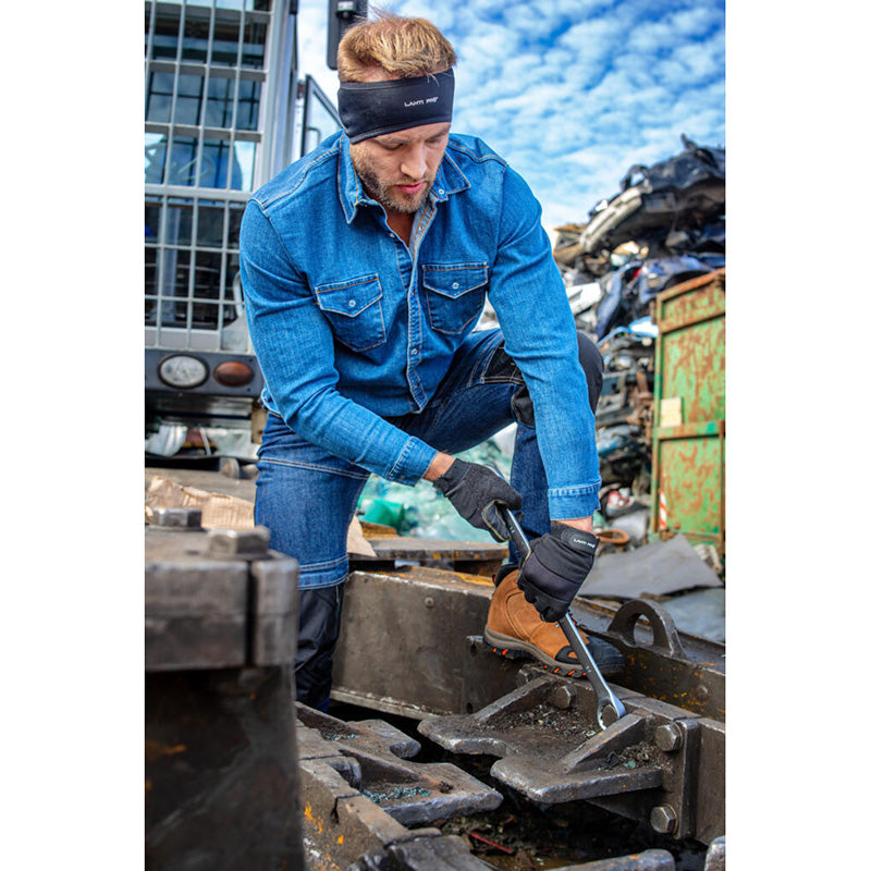 Bandană pentru cap negru, elastică, confort termic LAHTI PRO L102220S