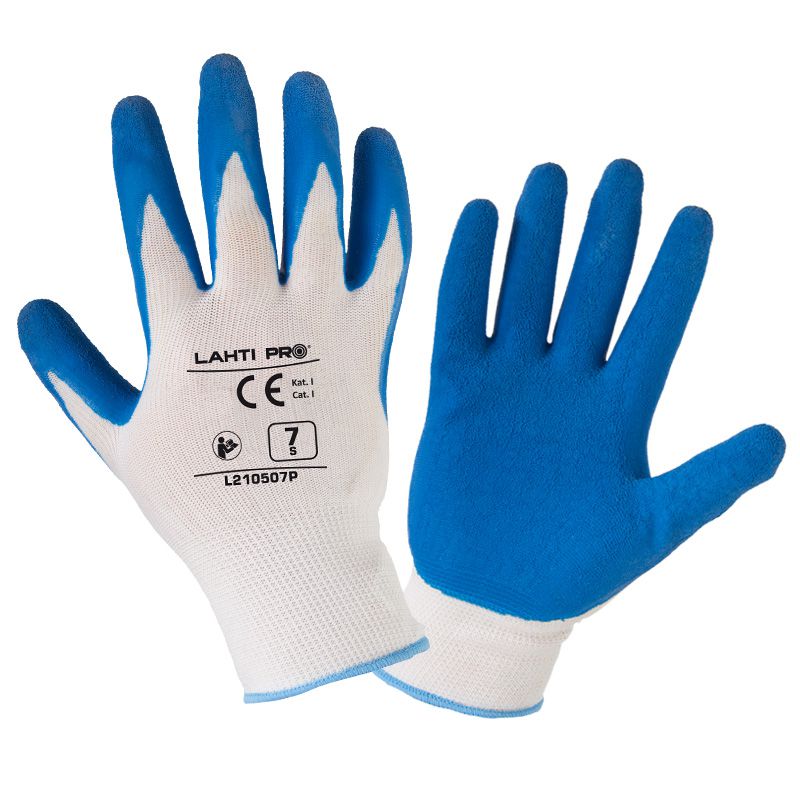 Mănușă latex cu poliester LAHTI PRO pentru protecția mâinilor