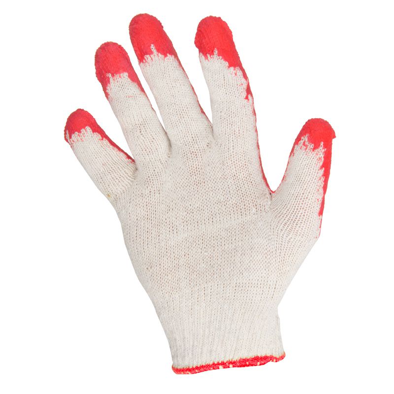 Mănușă latex cu poliester-bumbac subțire roșu mărimea 9 LAHTI PRO L210609P