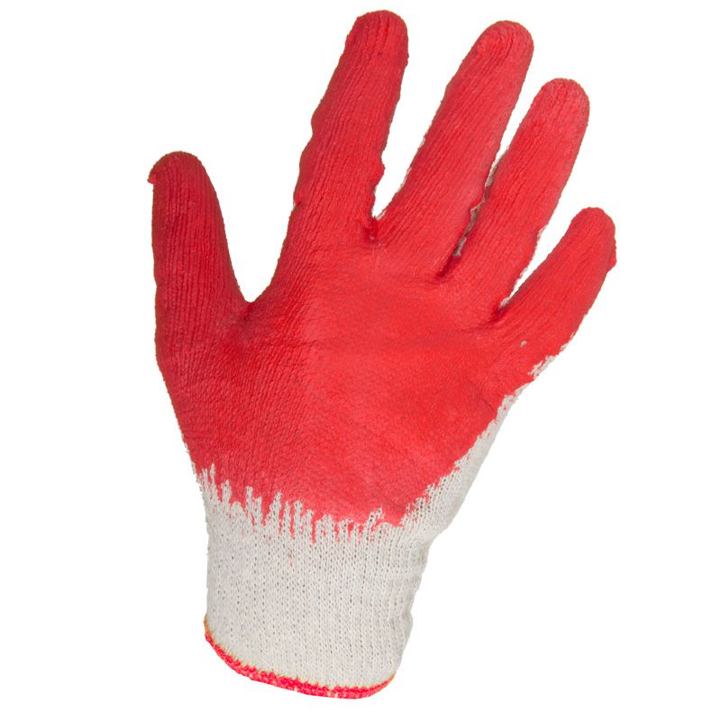 Mănușă latex cu poliester-bumbac subțire roșu mărimea 9 LAHTI PRO L210609P