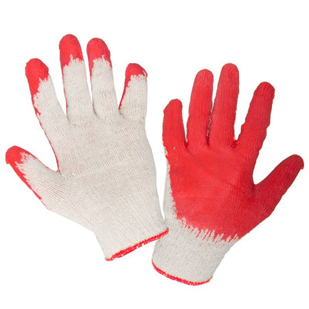 Mănușă latex cu poliester-bumbac subțire roșu mărimea 9 LAHTI PRO L210609P