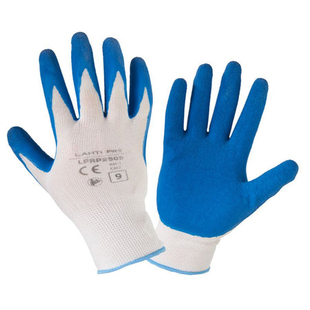 Mănuși latex cu poliester LAHTI PRO pentru protecția mâinilor