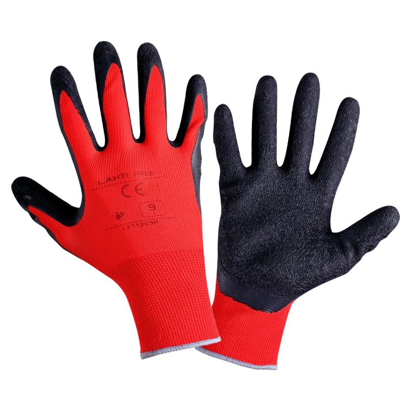 Mănuși latex cu poliester LAHTI PRO pentru protecția mâinilor