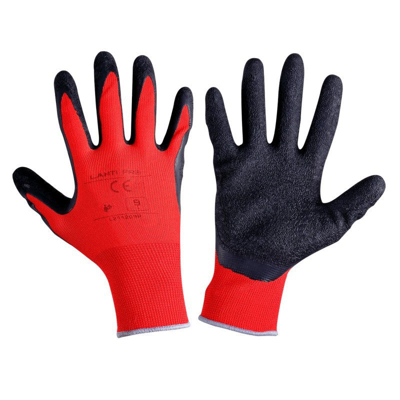 Set 12 mănuși de lucru din poliester cu latex în mărimea 10 LAHTI PRO L211210