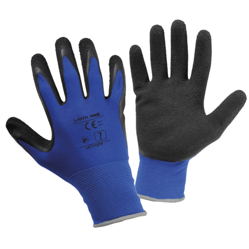 Mănușă latex cu nailon LAHTI PRO pentru protecția mâinilor