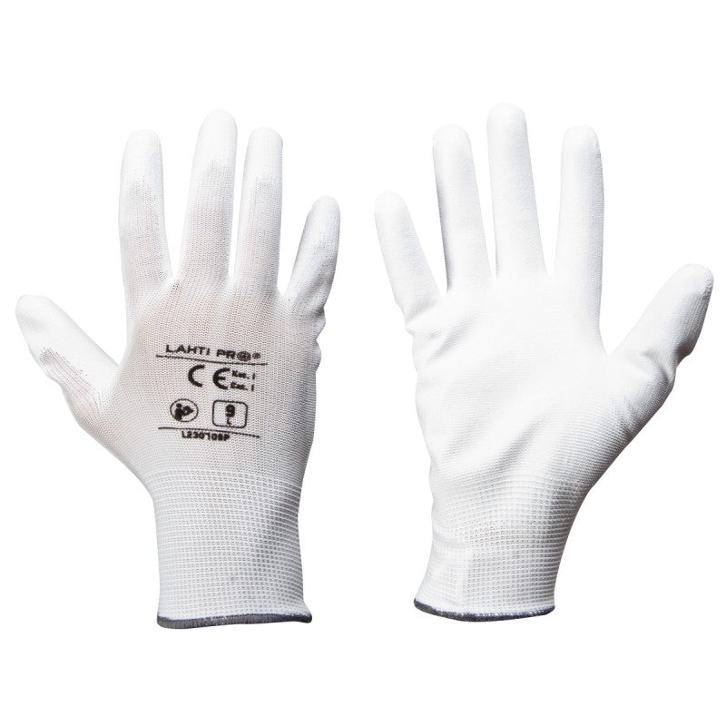 Mănușă poliuretan cu poliester, dexteritate, mărimea 8, finisaj elastic Lahti Pro L230708P