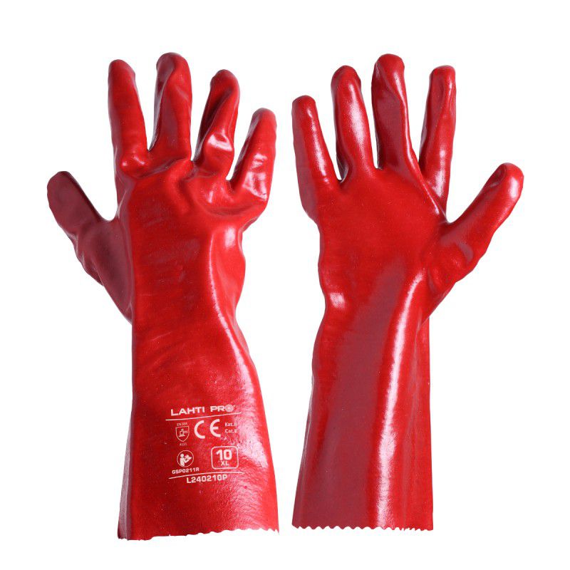 Mănușă vinil lungă, material bumbac cu PVC, utilitară, LAHTI PRO L240210P