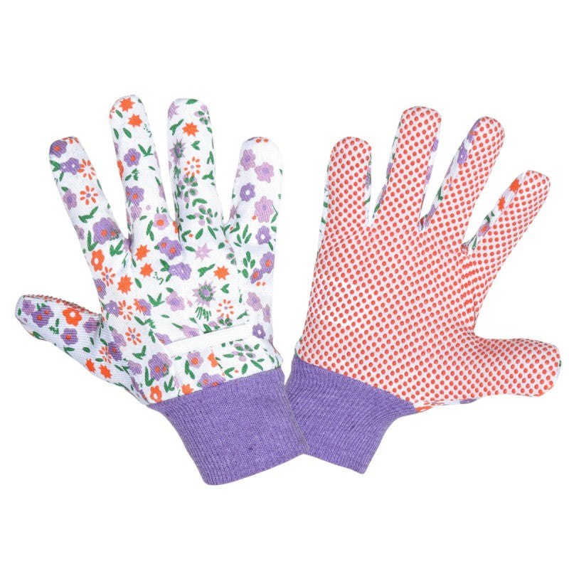 Mănușă vinil cu bumbac tip floral LAHTI PRO
