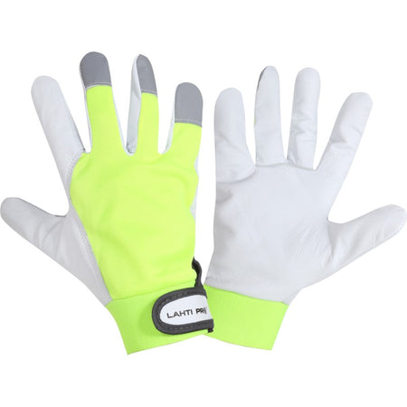 Mănuși piele ovină galben-alb LAHTI PRO pentru protecție 10 (XL)