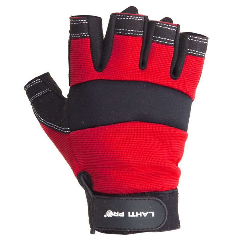 Mănuși elastan LAHTI PRO întărite, căptușite, tactile, mansetă reglabilă 10 (XL)