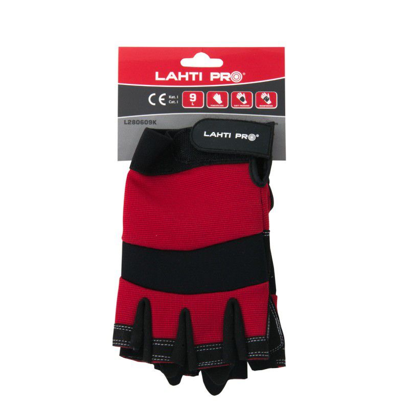 Mănuși elastan LAHTI PRO întărite, căptușite, tactile, mansetă reglabilă 10 (XL)