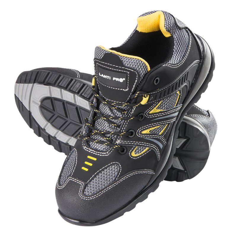 Pantofi protecție piele velur și țesătură cu cauciuc Lahti Pro S1P SRA