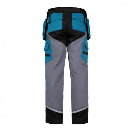 Pantaloni lucru groși premium LAHTI PRO, 24 buzunare, benzi reflectorizante, bumbac și poliester