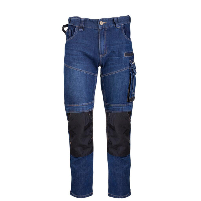 Pantaloni de lucru tip blugi slim-fit elastici LAHTI PRO pentru protecție zilnică