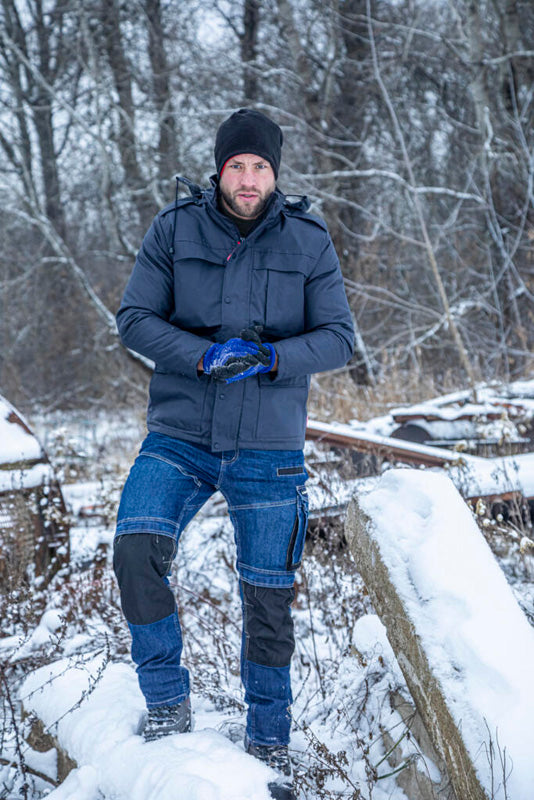Pantaloni de lucru tip blugi slim-fit elastici LAHTI PRO pentru protecție zilnică