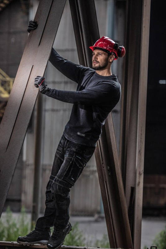 Pantaloni de lucru tip blugi slim-fit elastici LAHTI PRO pentru protecție zilnică