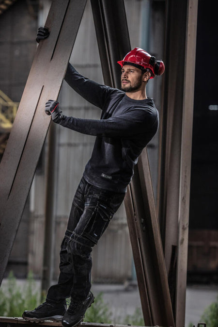 Pantaloni de lucru tip blugi slim-fit elastici LAHTI PRO pentru protecție zilnică