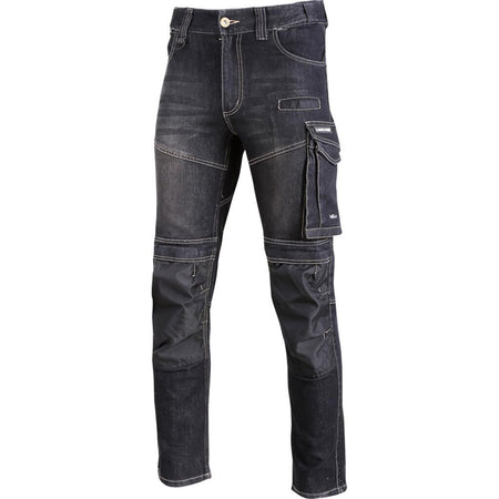 Pantaloni de lucru tip blugi slim-fit elastici LAHTI PRO pentru protecție zilnică