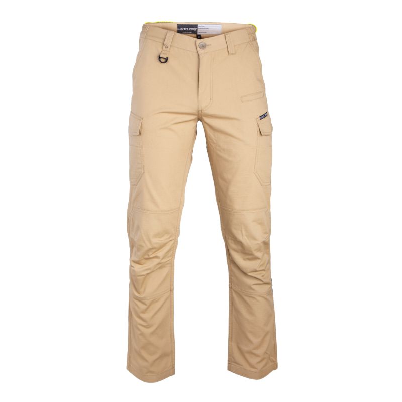 Pantaloni intervenție bej LAHTI PRO ripstop pentru protecție, slim fit