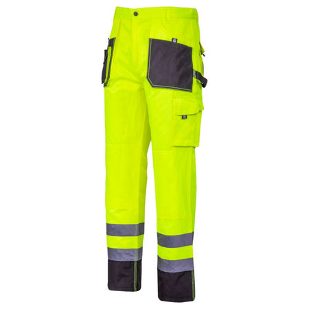Pantaloni reflectorizanți întăriți LAHTI PRO bumbac poliester, 9 buzunare, standard EN ISO 20471