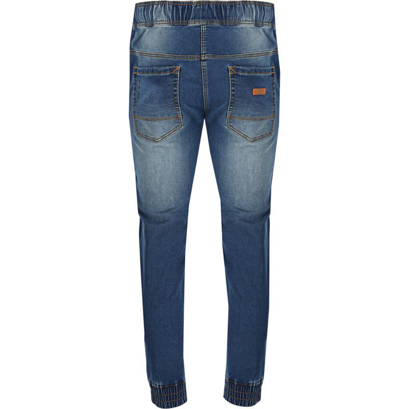 Pantaloni tip-blugi elastici cu șnur și manșete LAHTI PRO din material confortabil cu 4 buzunare și cod furnizor public