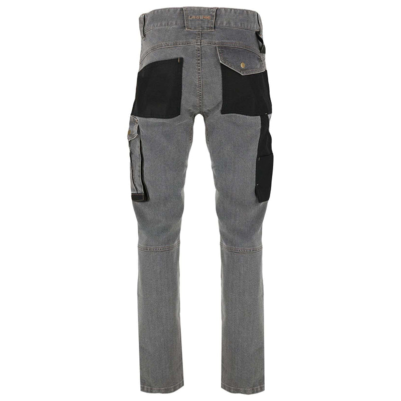 Pantaloni de lucru tip blugi slim-fit elastici gri LAHTI PRO
