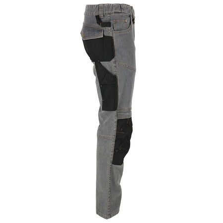 Pantaloni de lucru tip blugi slim-fit elastici gri LAHTI PRO