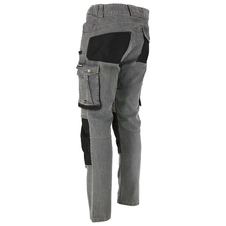 Pantaloni de lucru tip blugi slim-fit elastici gri LAHTI PRO