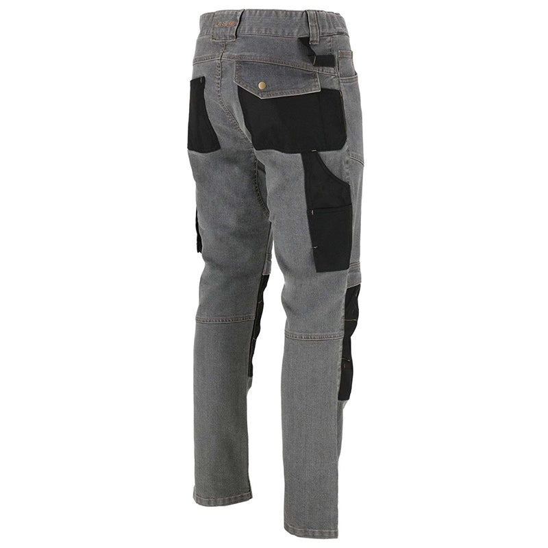 Pantaloni de lucru tip blugi slim-fit elastici gri LAHTI PRO