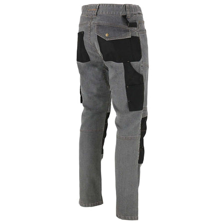 Pantaloni de lucru tip blugi slim-fit elastici gri LAHTI PRO