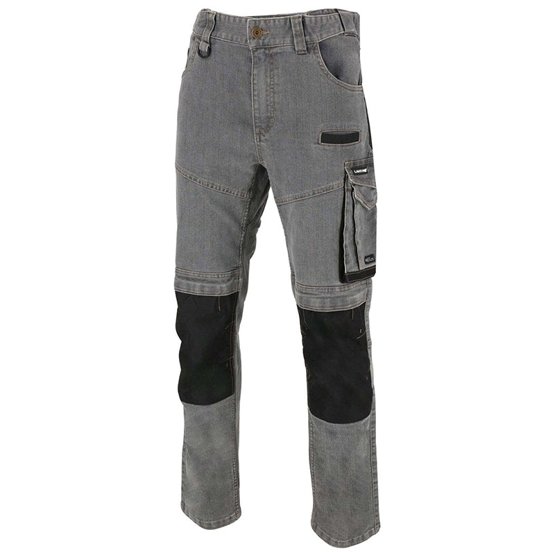 Pantaloni de lucru tip blugi slim-fit elastici gri LAHTI PRO