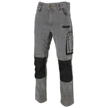 Pantaloni de lucru tip blugi slim-fit elastici gri LAHTI PRO
