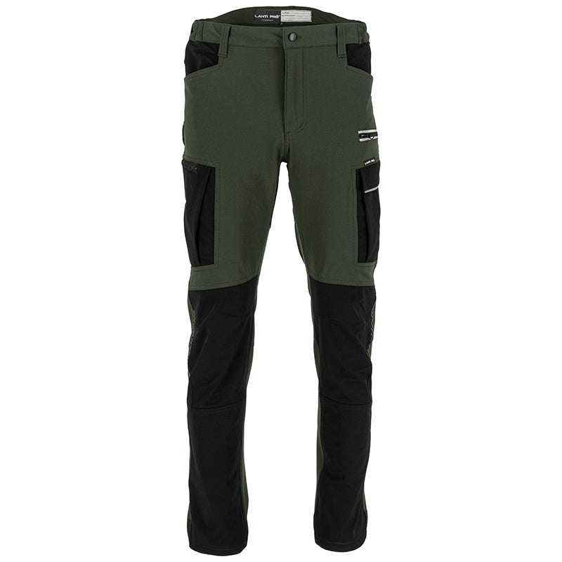 Pantaloni de lucru slim fit flexibili elastic - LAHTI PRO, kaki