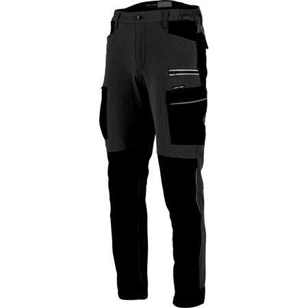 Pantaloni de lucru slim fit, elastici, gri – Lahti Pro