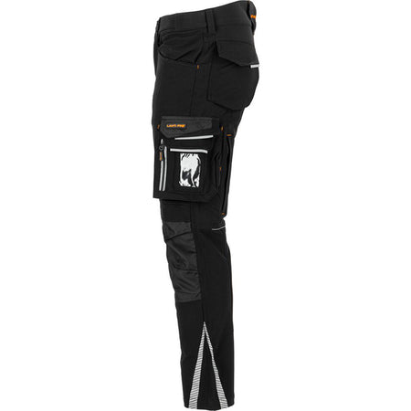 Pantaloni lucru slim-fit super-elastici LAHTI PRO cod L40558, material elastic 4 direcții, elemente reflectorizante
