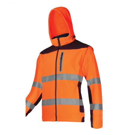 Jachetă reflectorizantă elastică softshell LAHTI PRO pentru muncă, impermeabilă, EN ISO 20471 Portocaliu