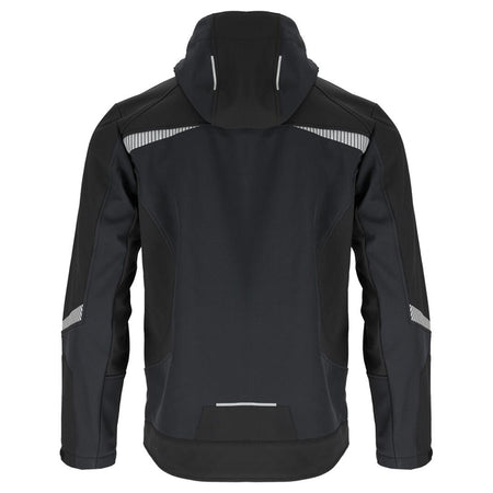 Jachetă elastică cu glugă softshell impermeabilă, negru, LAHTI PRO