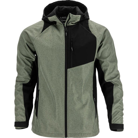 Jachetă elastică cu glugă gri-verzui LAHTI PRO softshell