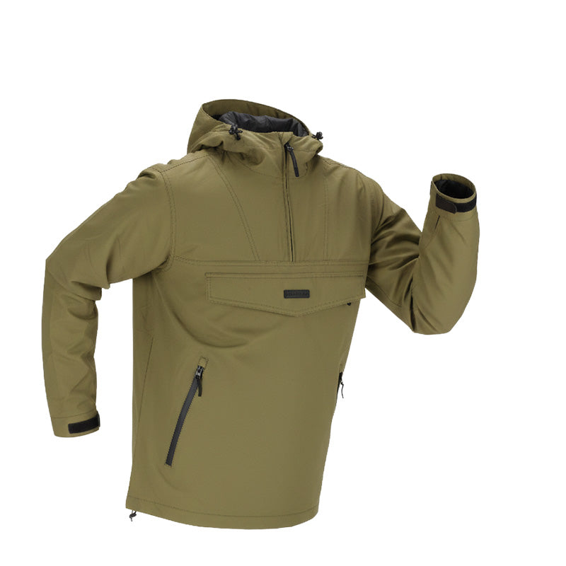 Jachetă impermeabilă LAHTI PRO cu glugă și buzunar frontal, material rip-stop, buzunare cu fermoar