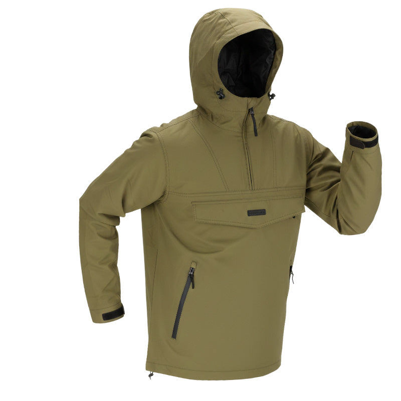 Jachetă impermeabilă LAHTI PRO cu glugă și buzunar frontal, material rip-stop, buzunare cu fermoar