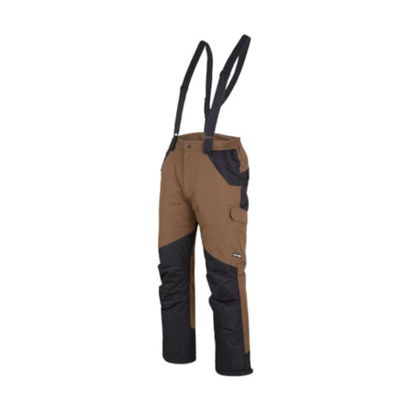 Pantaloni multifuncționali cu bretele impermeabili maro LAHTI PRO