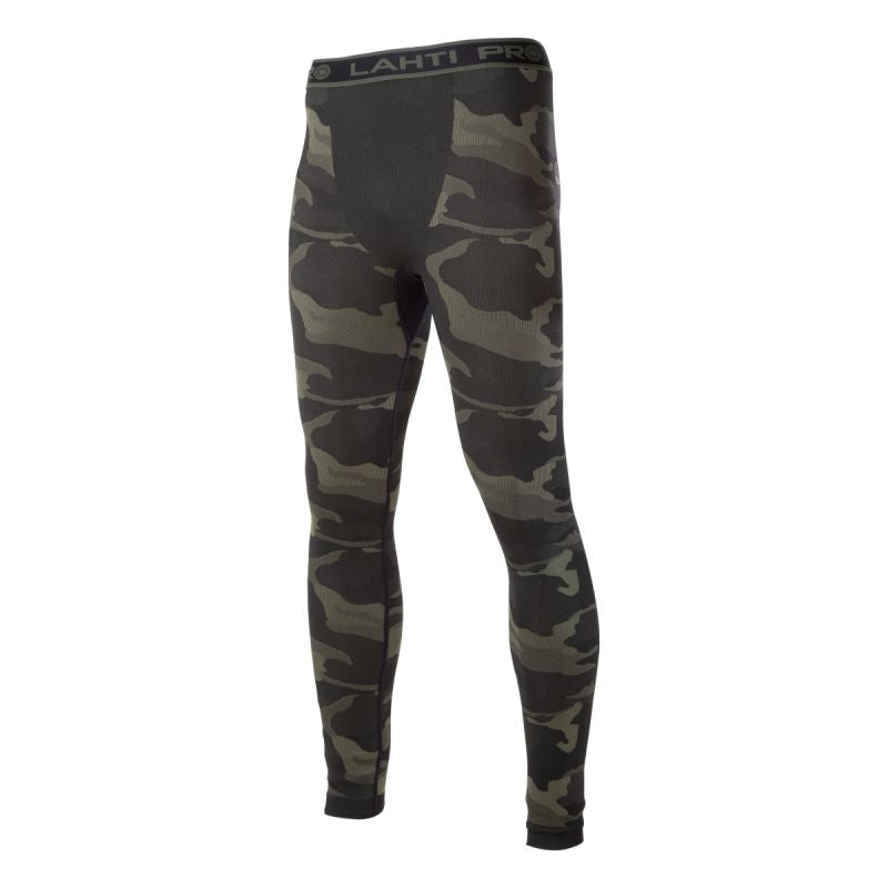 Pantaloni de corp termoactivi cu model camuflaj LAHTI PRO cod furnizor - material elastic, absorbție umezeală, standard EN ISO 13688