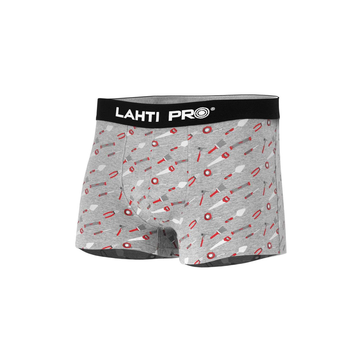 Set 3 boxeri bărbați model negru-gri-roșu LAHTI PRO din bumbac