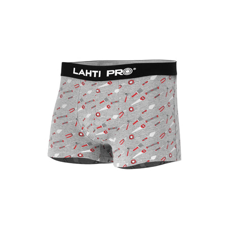 Set 3 boxeri bărbați model negru-gri-roșu LAHTI PRO din bumbac
