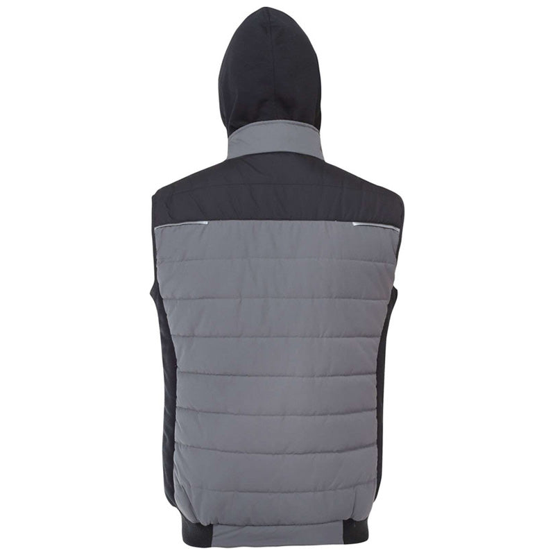 Vestă căptușită cu glugă impermeabilă, negru-gri, 3XL, material poliester-bumbac, LAHTI PRO L4131706