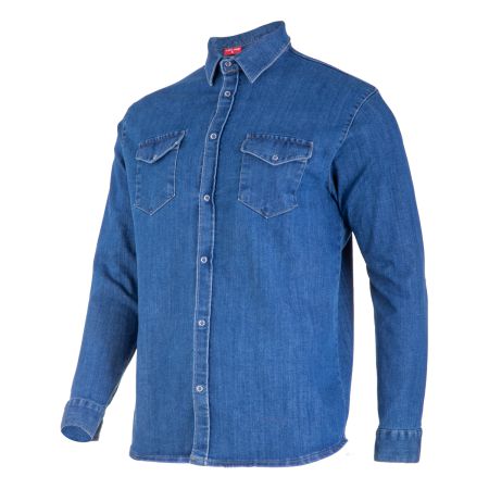 Cămașă tip blugi pentru protecție LAHTI PRO din bumbac elastic cu capse
