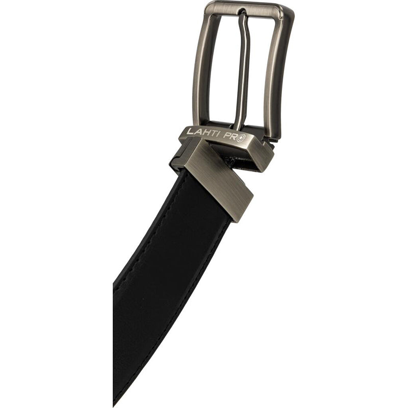 Curea piele naturală reversibilă LAHTI PRO, negru-maro 100 cm