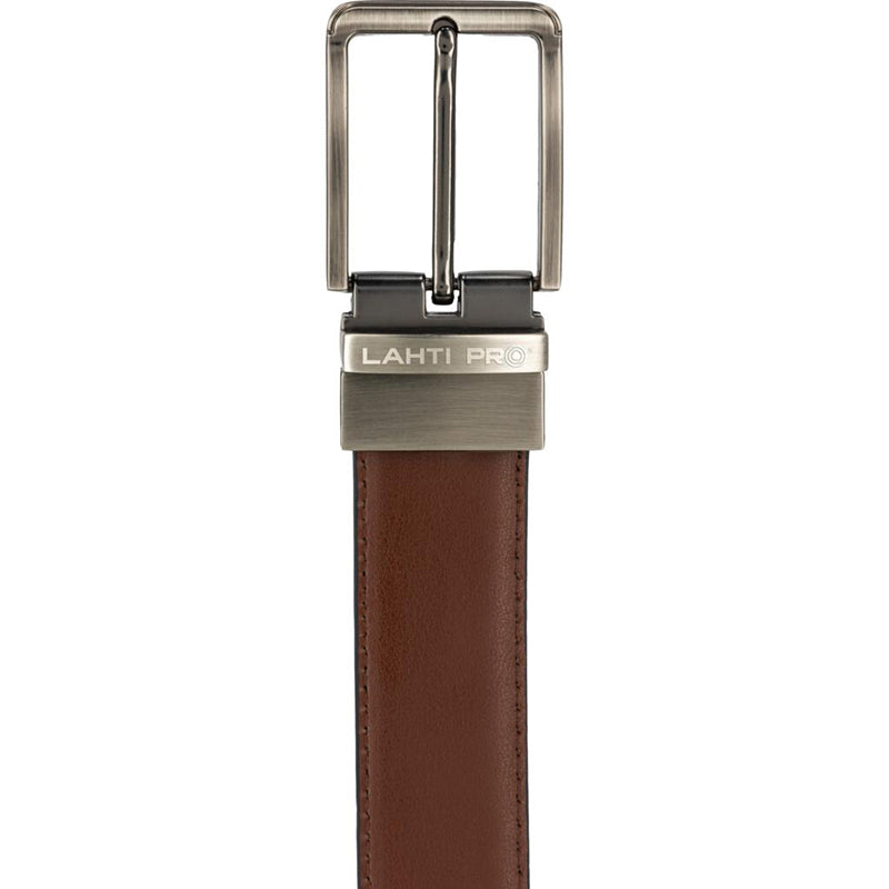 Curea piele naturală reversibilă LAHTI PRO, negru-maro 100 cm